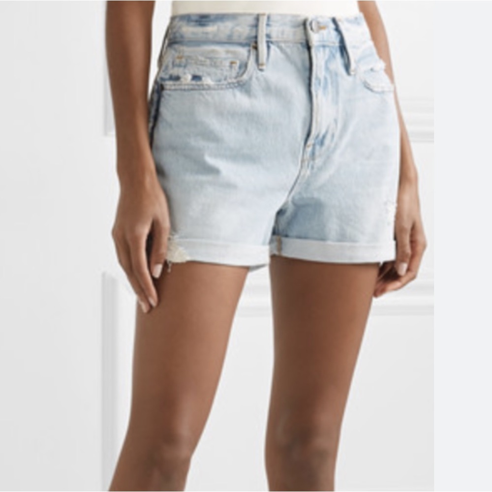 Frame Denim Le Beau Shorts 28 Rolled Cuff Mis Waist Jeans